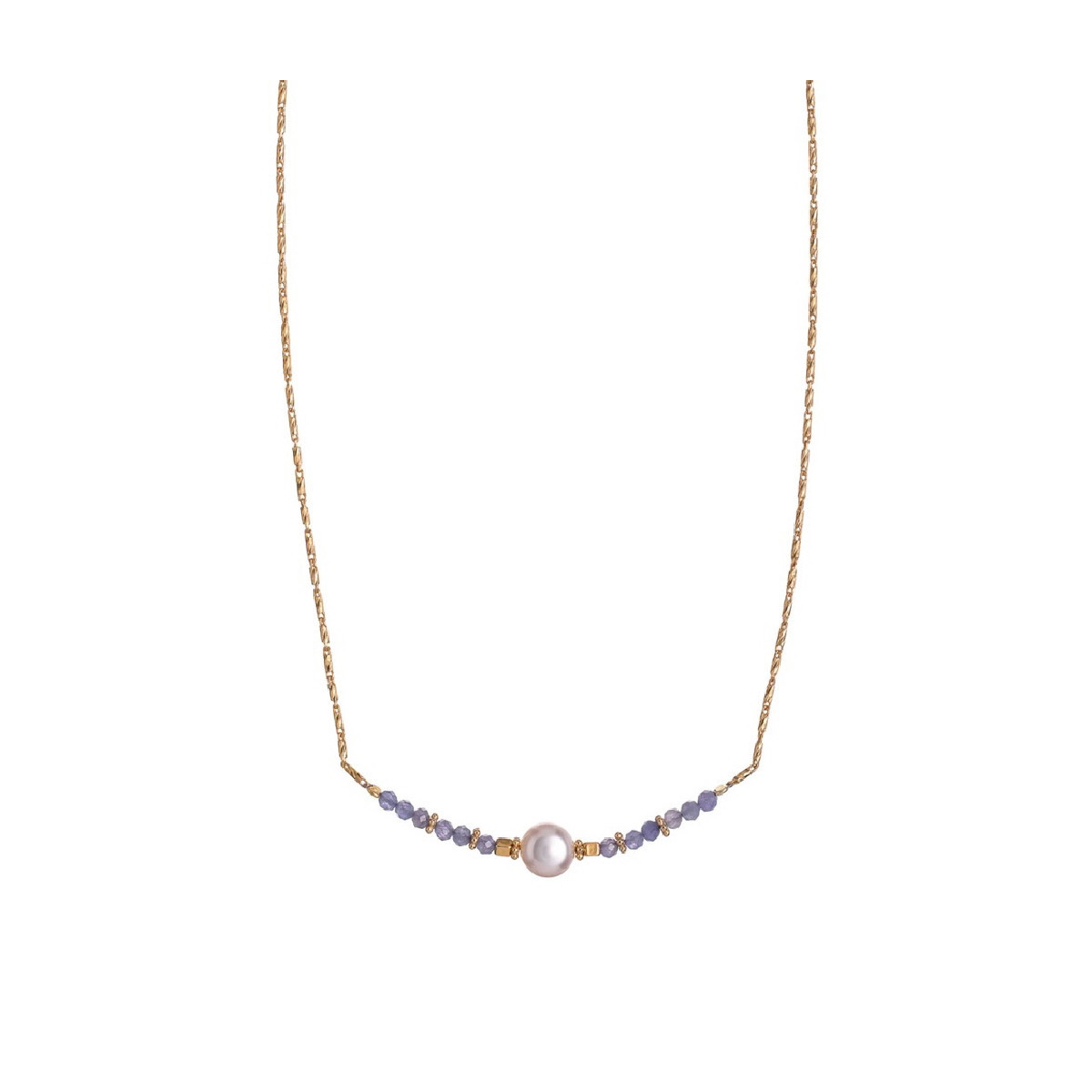 COLLAR ALISIA TANZANITA PERLA - AL4109ORO TANZANITE