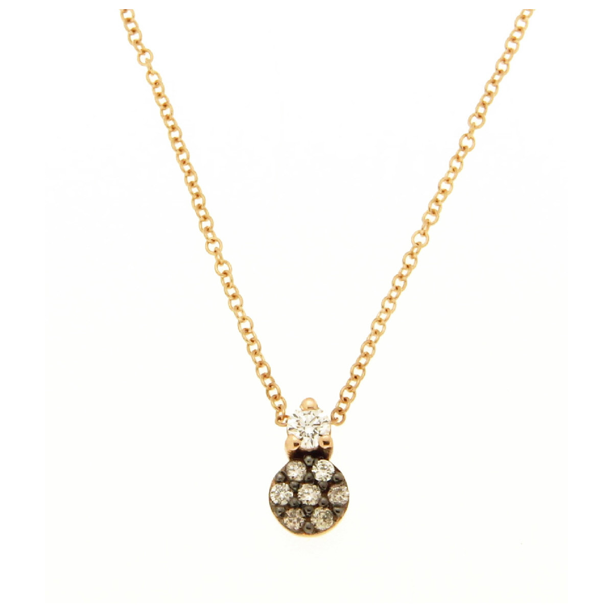 COLLAR PANOS & SAVAS ORO ROSA  DIAMANTES BROWN - N2101