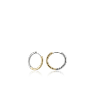 BICOLOR HOOPS LINEARGENT EARRINGS - 19330-A