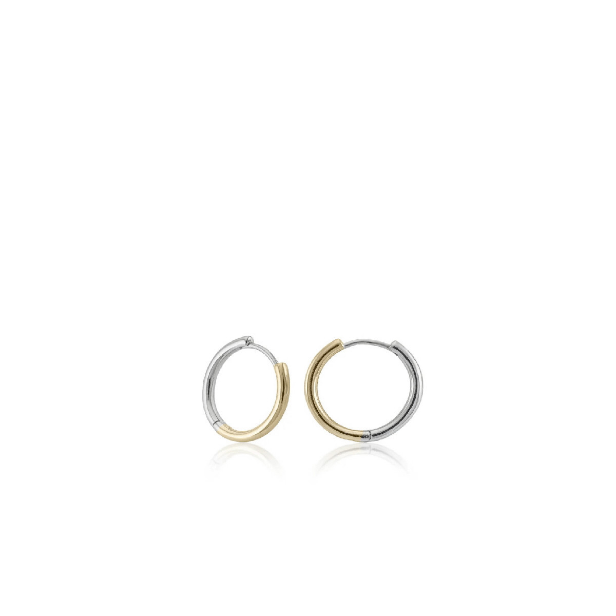 BICOLOR HOOPS LINEARGENT EARRINGS - 19330-A