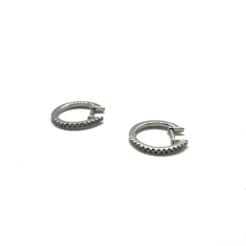 PENDIENTES CRIOLLAS FACET ORO BLANCO DIAMANTES - E4107000PWA00
