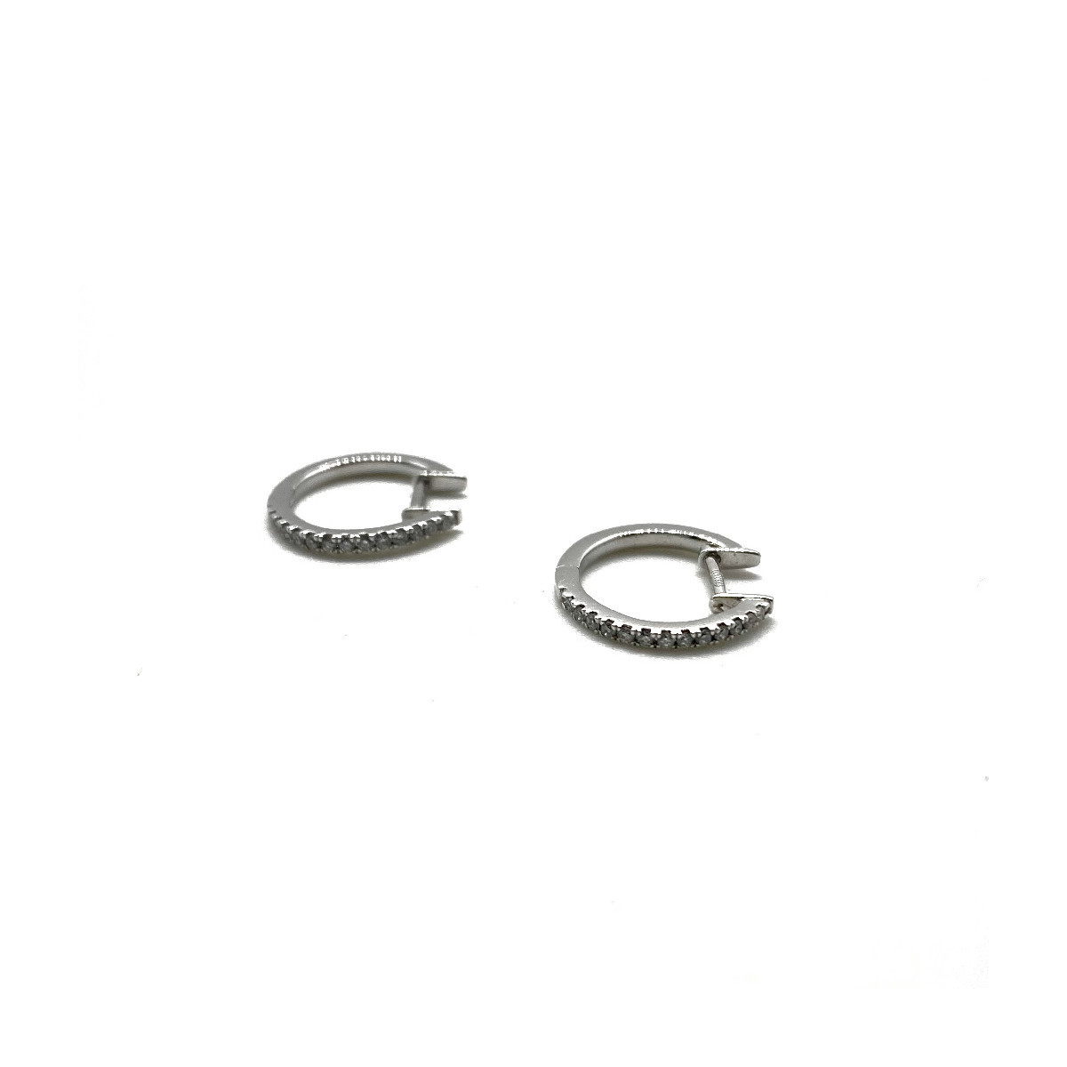 PENDIENTES CRIOLLAS FACET ORO BLANCO DIAMANTES - E4107000PWA00