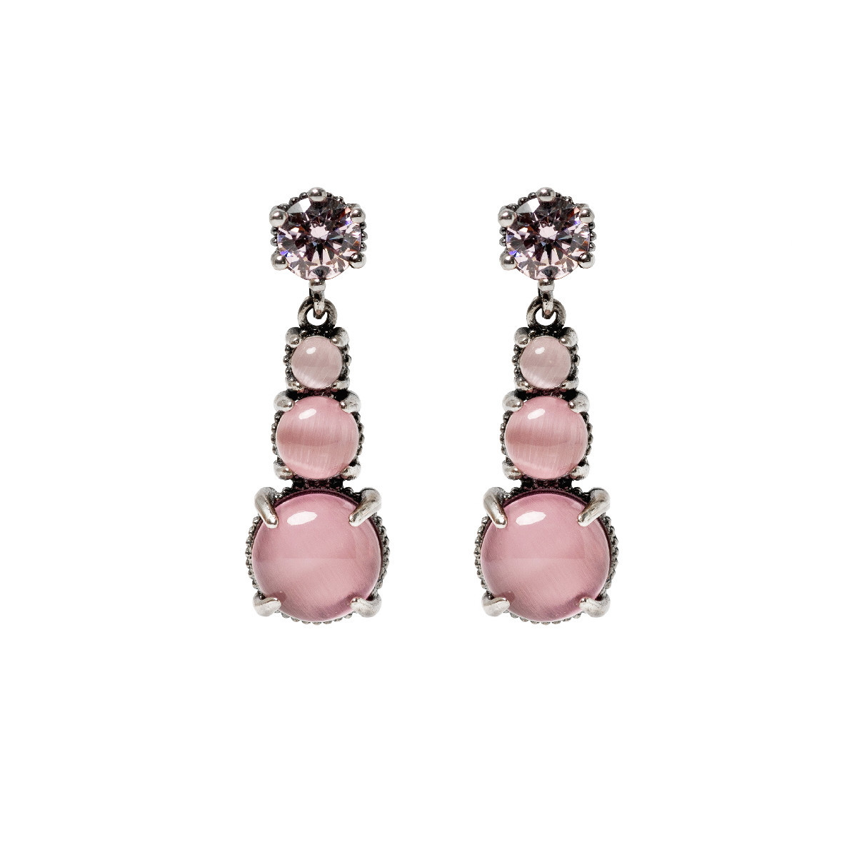 PENDIENTES SUNFIELD CUARZO PINK - PE065260/56