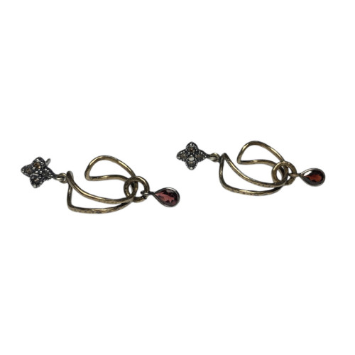 GARNET PLATADEPALO EARRINGS - WE212X