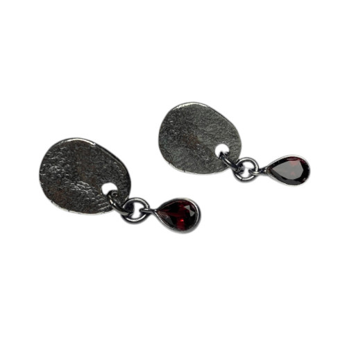 PENDIENTES PLATADEPALO GRANATE - WE243X