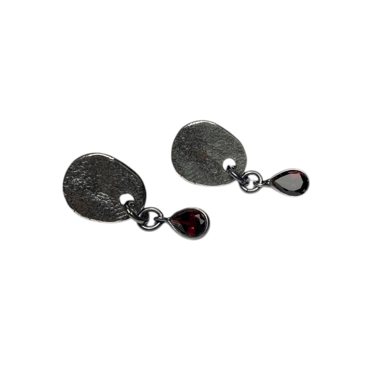 PENDIENTES PLATADEPALO GRANATE - WE243X