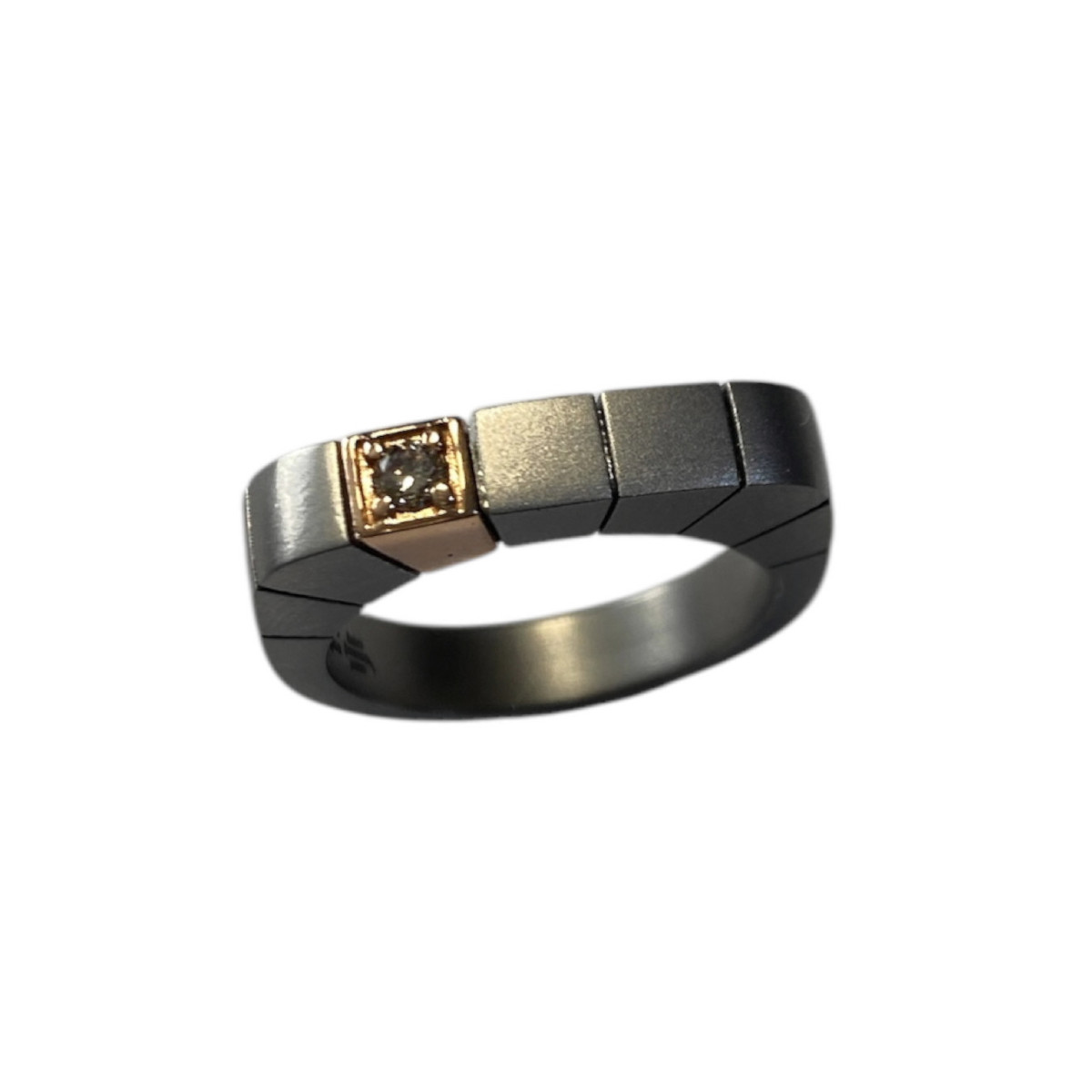 ANILLO JAIBOR TITANIO OR ROSA BROWN - R2951MPB14
