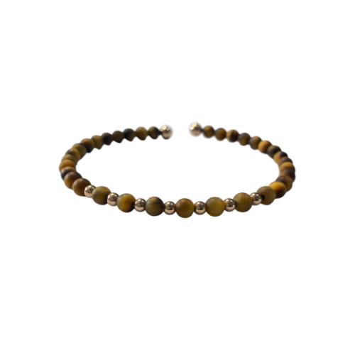 PULSERA ESCLAVA JAIBOR OJO DE TIGRE ORO ROSA - S5030JP073