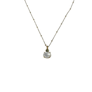 MOON STONE TOP SILVER NECKLACE - CO7869PXCAD