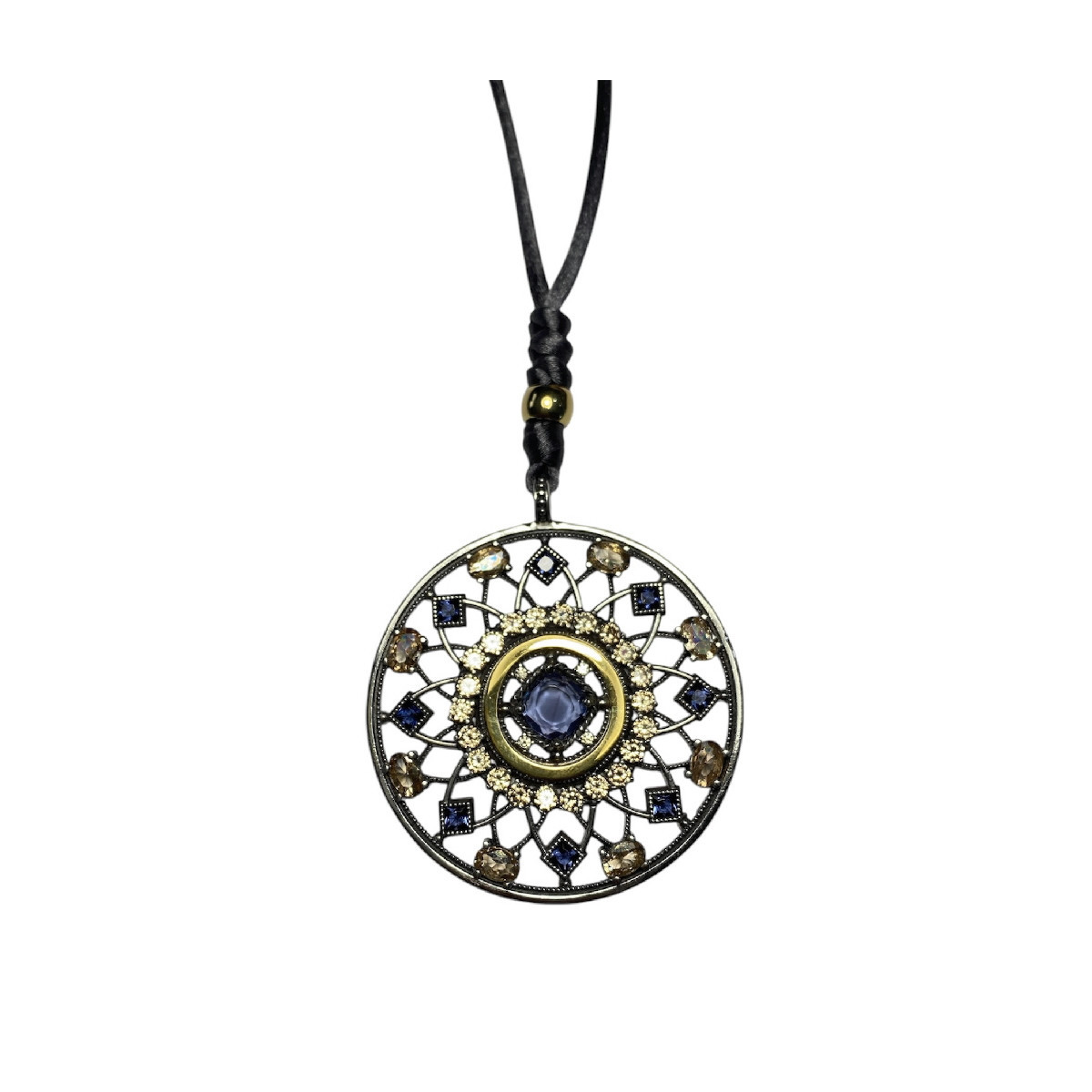 BLUE TOP SILVER NECKLACE - CL7629PB