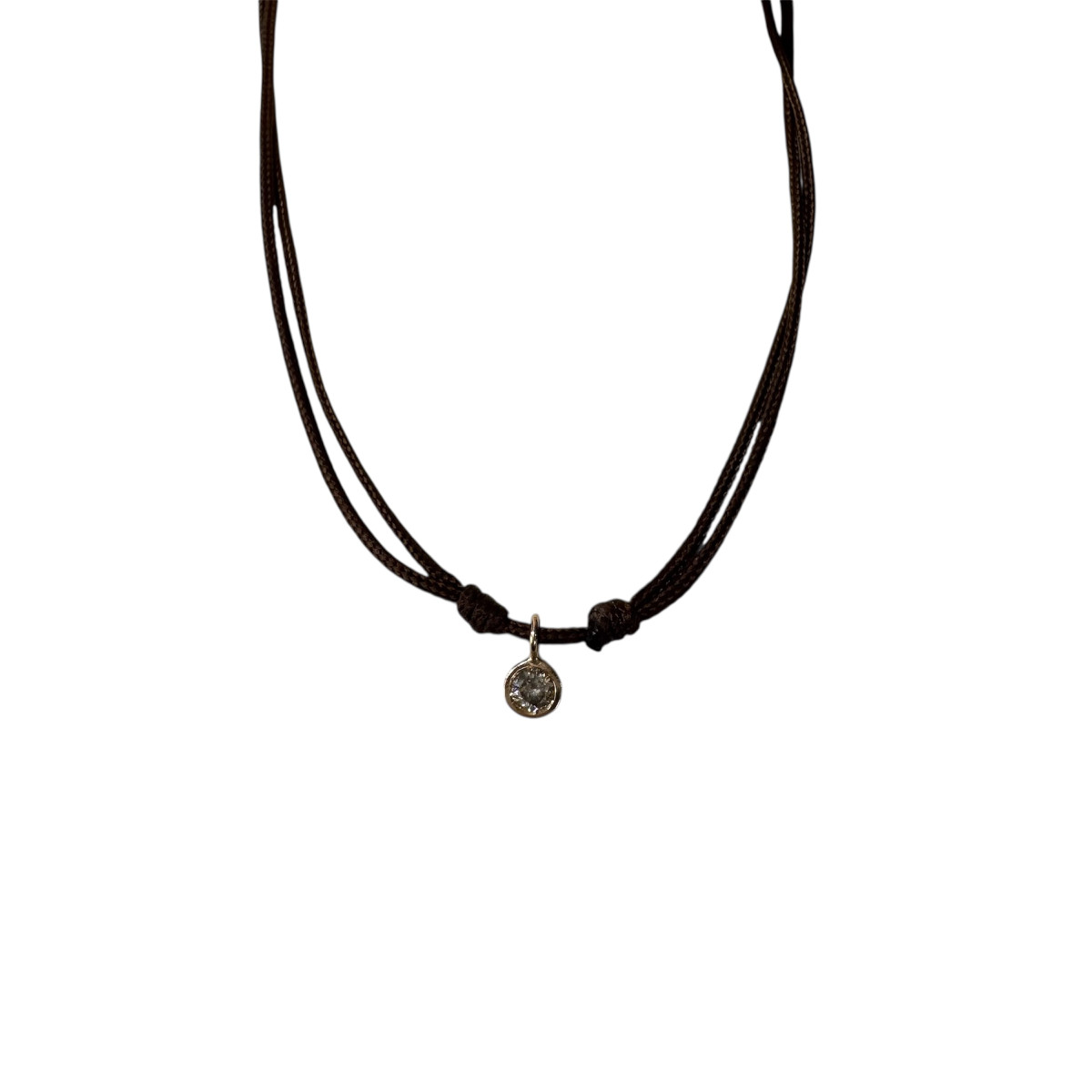 COLLAR ORO ROSA DIAMANTE BROWN