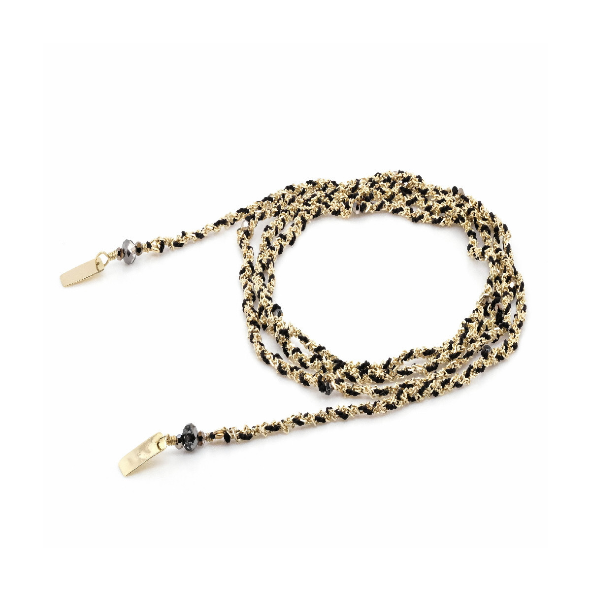 COLLAR MARIE LAURE CHAMOREL NEGRO ORO - MLS182