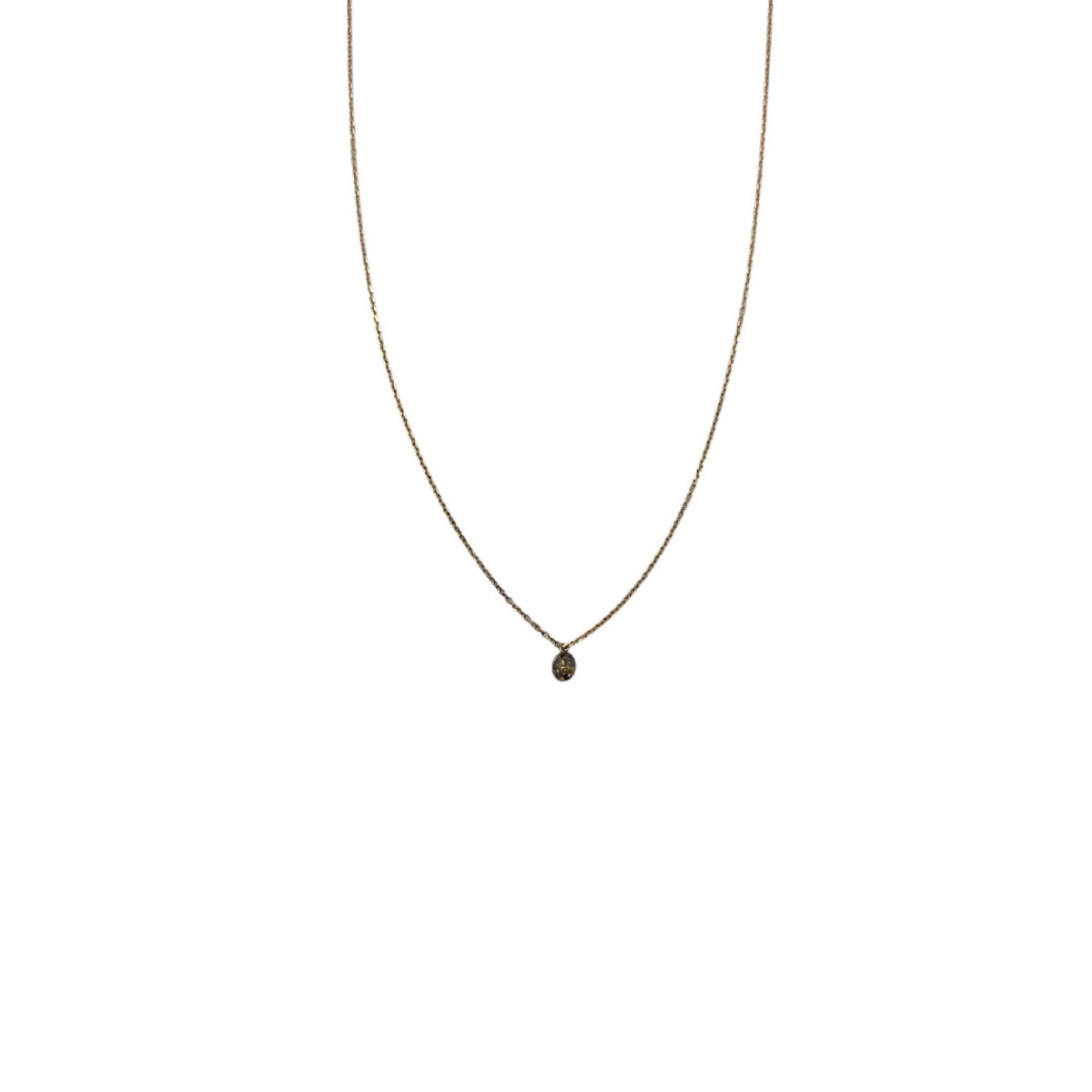 0,15 CARATS BROWN DIAMOND ROSE GOLD NECKLACE - 1AEE