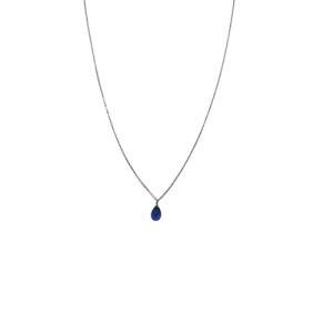 0,43 CARATS TEARDROP SAPPHIRE WHITE GOLD NECKLACE - 183F