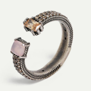 ROSE QUARTZ SUNFIELD RING - AN064850/15