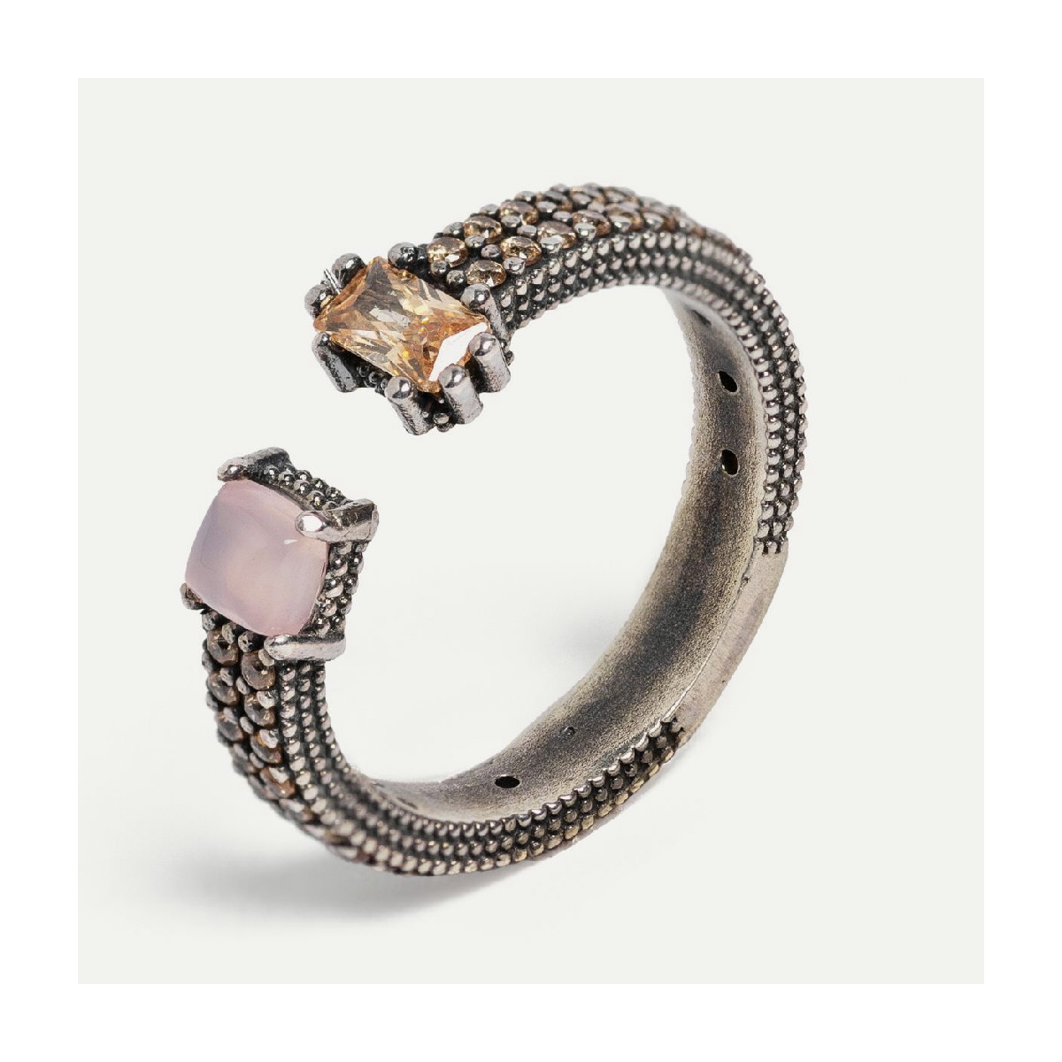 ROSE QUARTZ SUNFIELD RING - AN064850/15