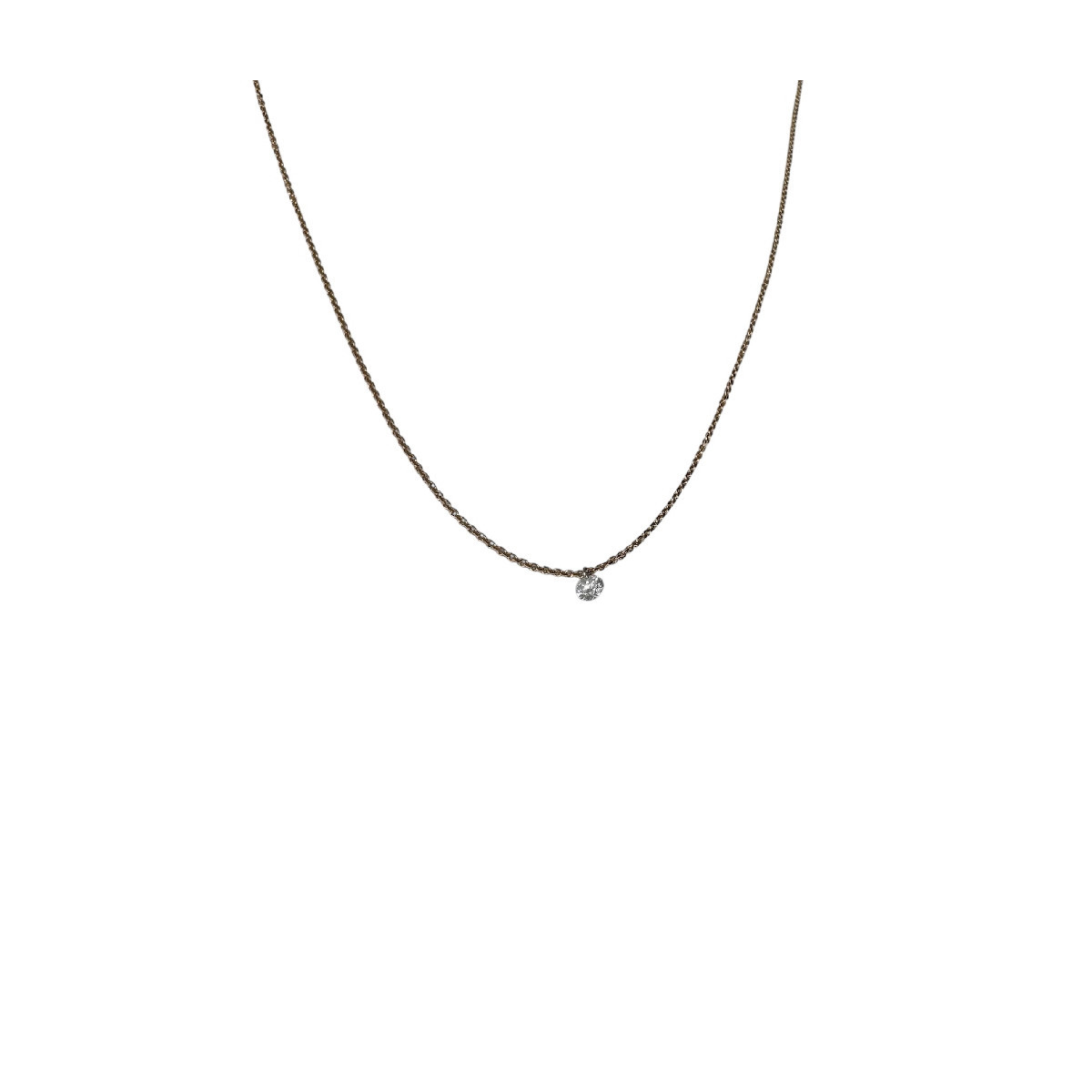 0,10 CARATS DIAMOND ROSE GOLD NECKLACE - 1AED