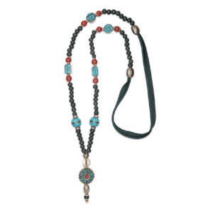 GREEN PLATADEPALO NECKLACE - WN247T