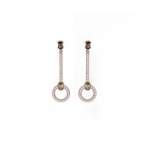 PENDIENTES LARGOS PERLA BROWN PERIDOTO - PE065581/2