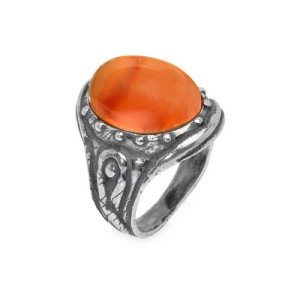 ANILLO PLATADEPALO CORNALINA - WR151X T/14