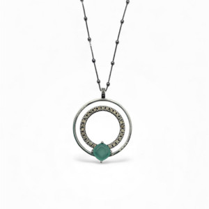 CHALCEDONY TOP SILVER NECKLACE - CO7917PCAD