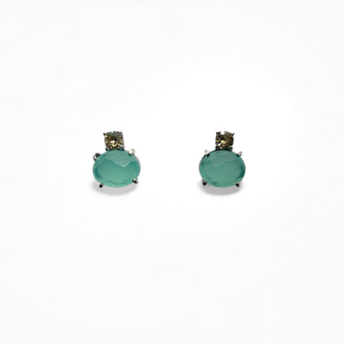CHALCEODNY TOP SILVER EARRINGS - PE7868P