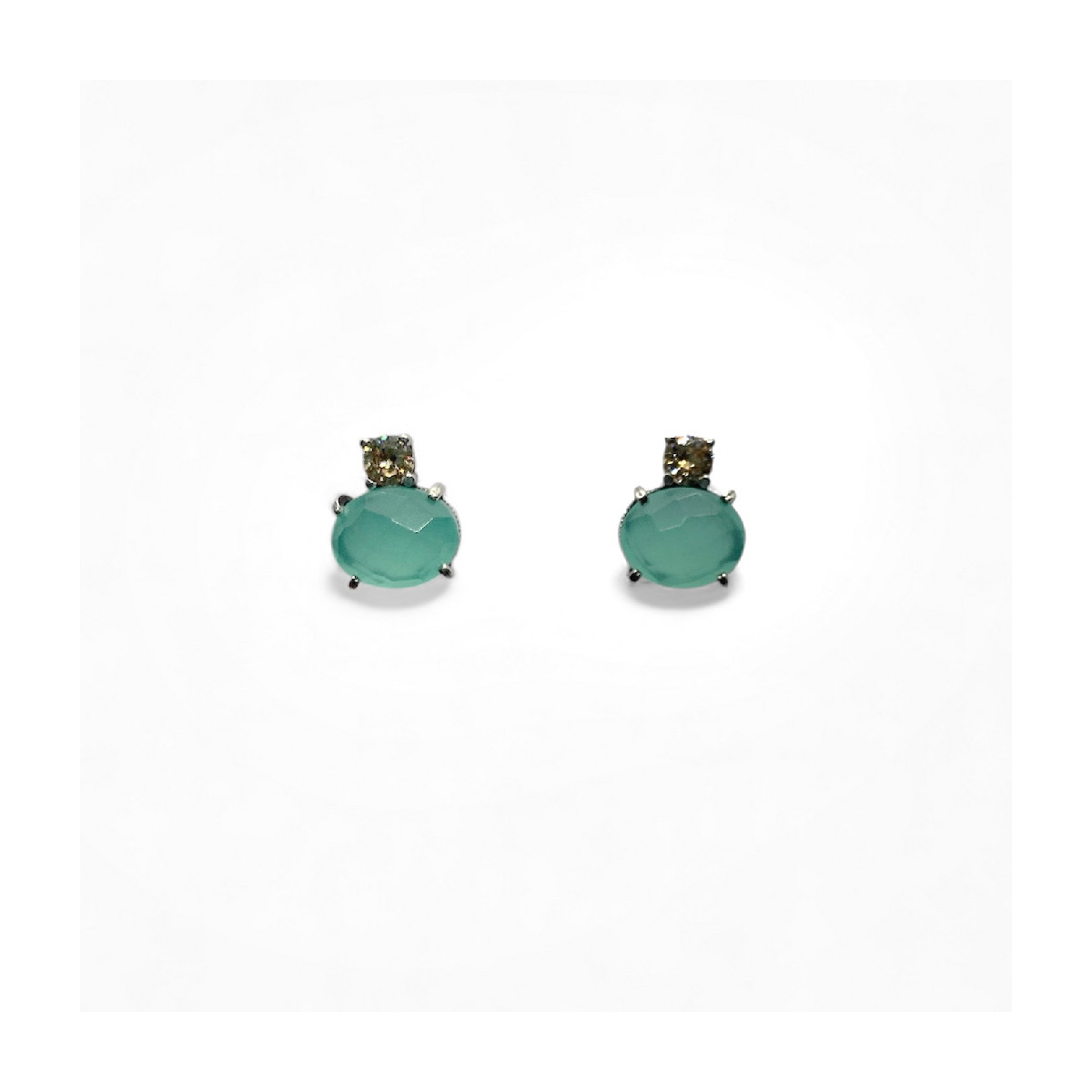 CHALCEODNY TOP SILVER EARRINGS - PE7868P