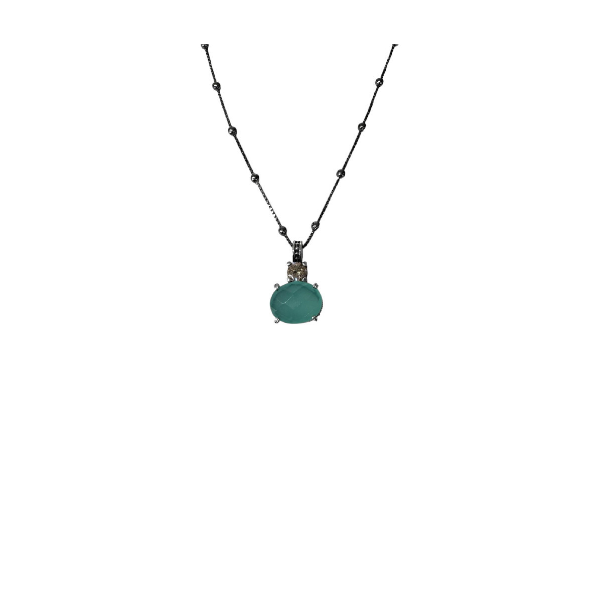 CHALCEDONY TOP SILVER NECKLACE - CO7868PCAD
