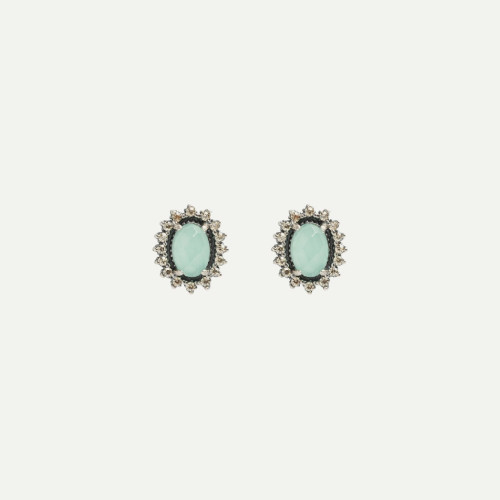 CHALCEDONY SILVER SUNFIELD EARRINGS - PE067531/13