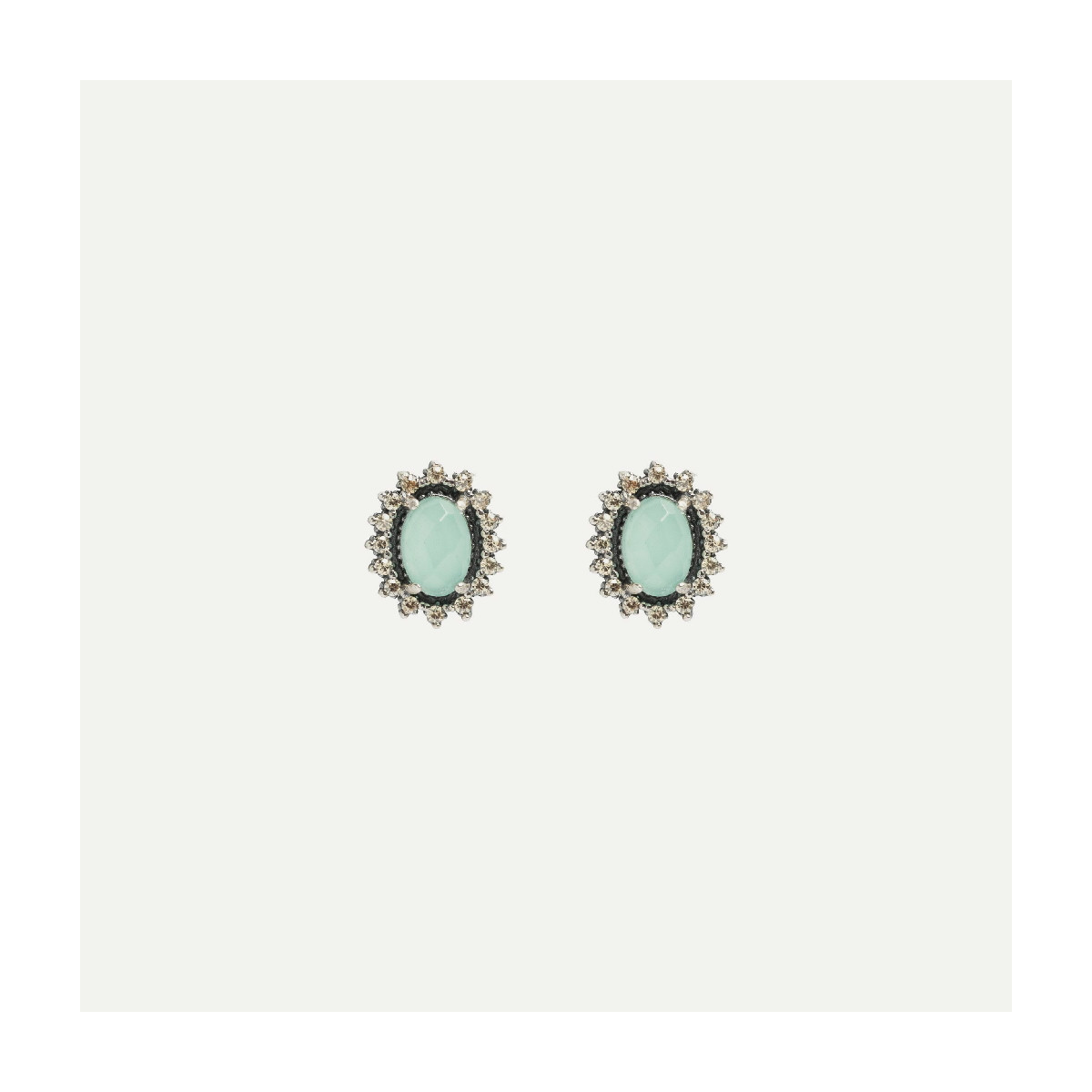 CHALCEDONY SILVER SUNFIELD EARRINGS - PE067531/13