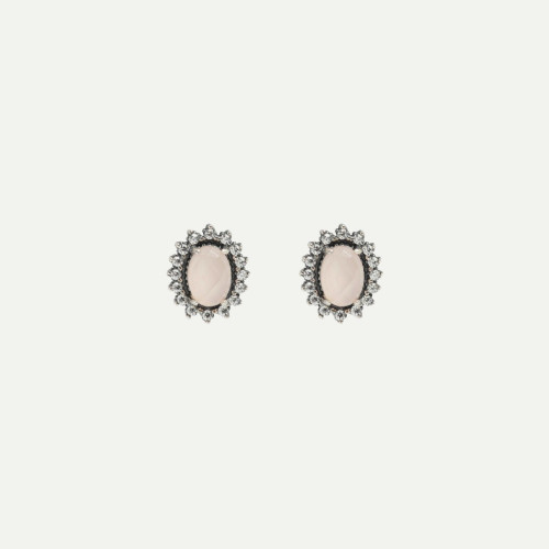 PENDIENTES SUNFIELD PLATA CUARZO ROSA - PE067531/15