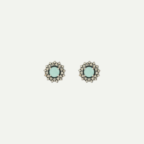 CHALCEDONY SILVER SUNFIELD EARRINGS - PE067530/13