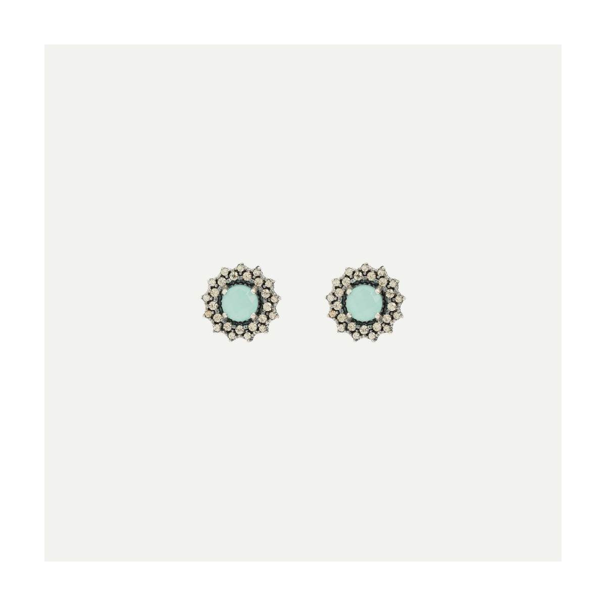 CHALCEDONY SILVER SUNFIELD EARRINGS - PE067530/13