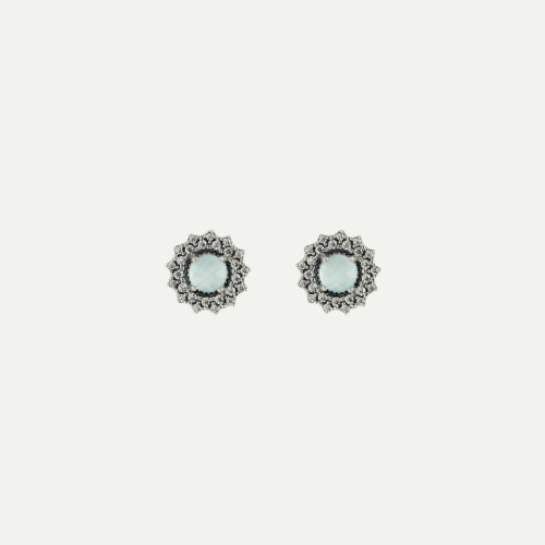 AQUAMARINE SILVER SUNFIELD EARRINGS - PE067530/17