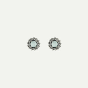 AQUAMARINE SILVER SUNFIELD EARRINGS - PE067530/17