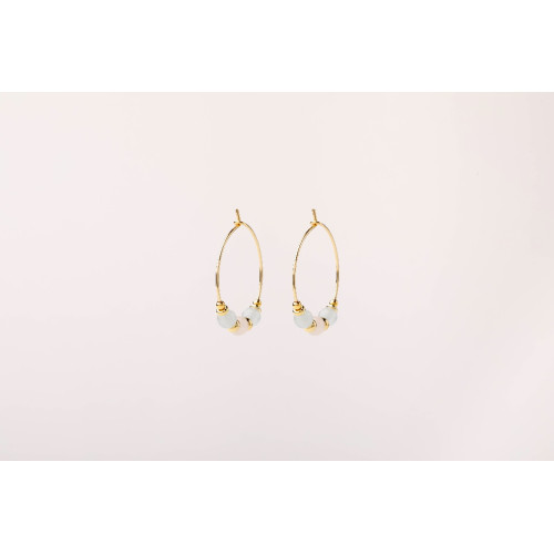 AQUAMARINE ROSE QUARTZ ALISIA EARRINGS - AL5665ORO AQUAMAR-QR