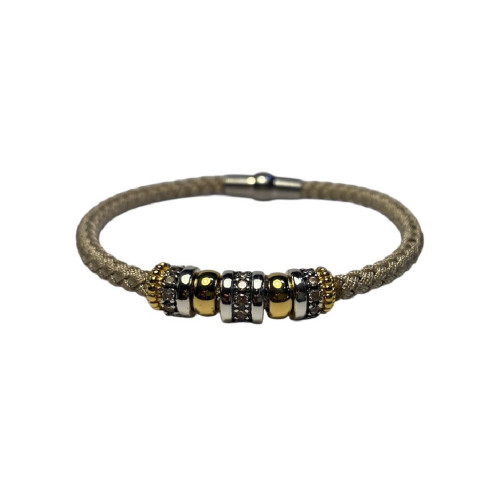 BEIGE TOP SILVER BRACELET - PU8155PV