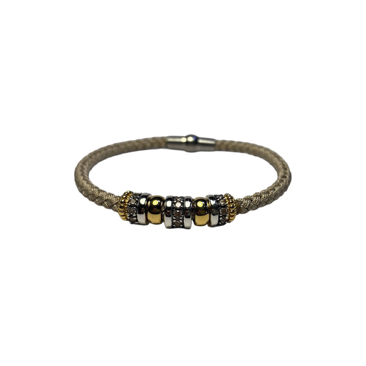 BEIGE TOP SILVER BRACELET - PU8155PV