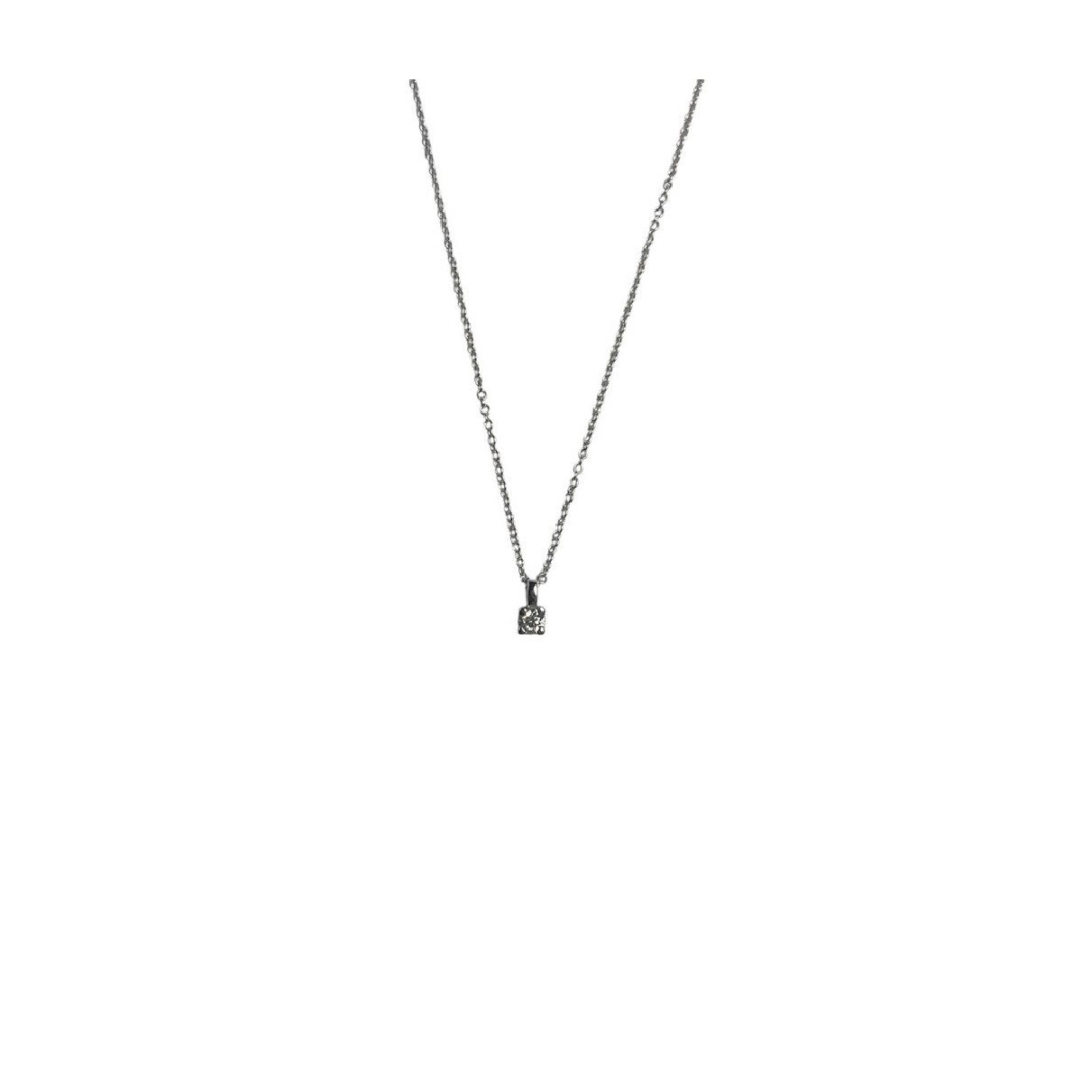 0,10 CARATS LAB DIAMOND TOP SILVER NECKLACE - DCO0012P