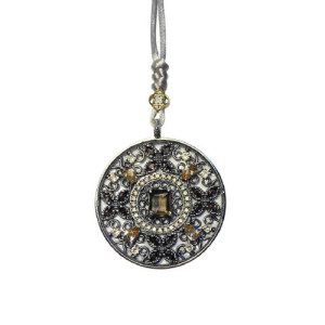 SMOKED QUARTZ TOP SILVER NECKLACE - CL8104PF