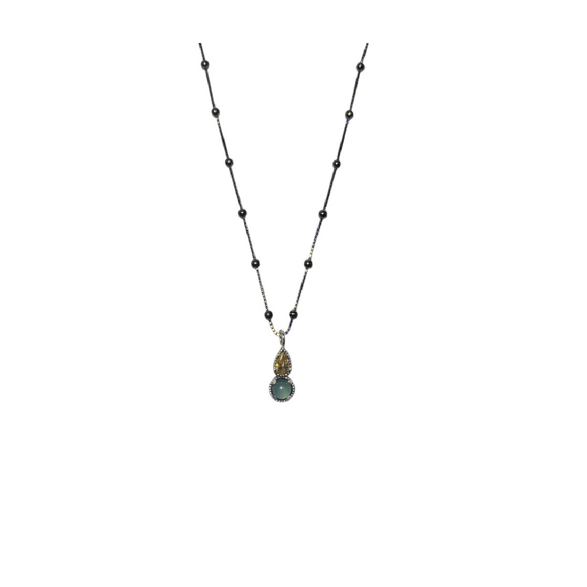 CHALCEDONY TOP SILVER NECKLACE - CO7865PCAD