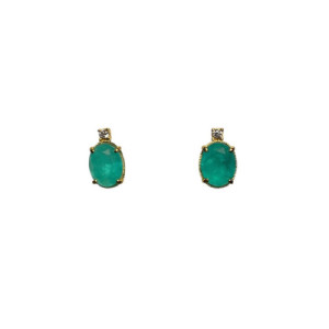 GREEN QUARTZ TOP SILVER EARRINGS - PE8137PXV