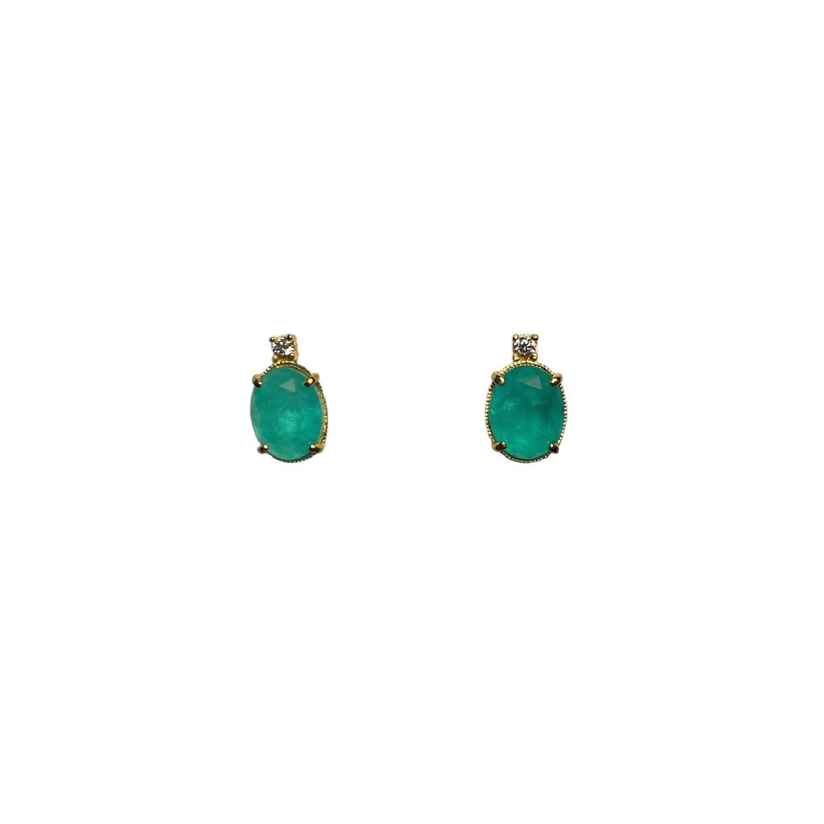 GREEN QUARTZ TOP SILVER EARRINGS - PE8137PXV