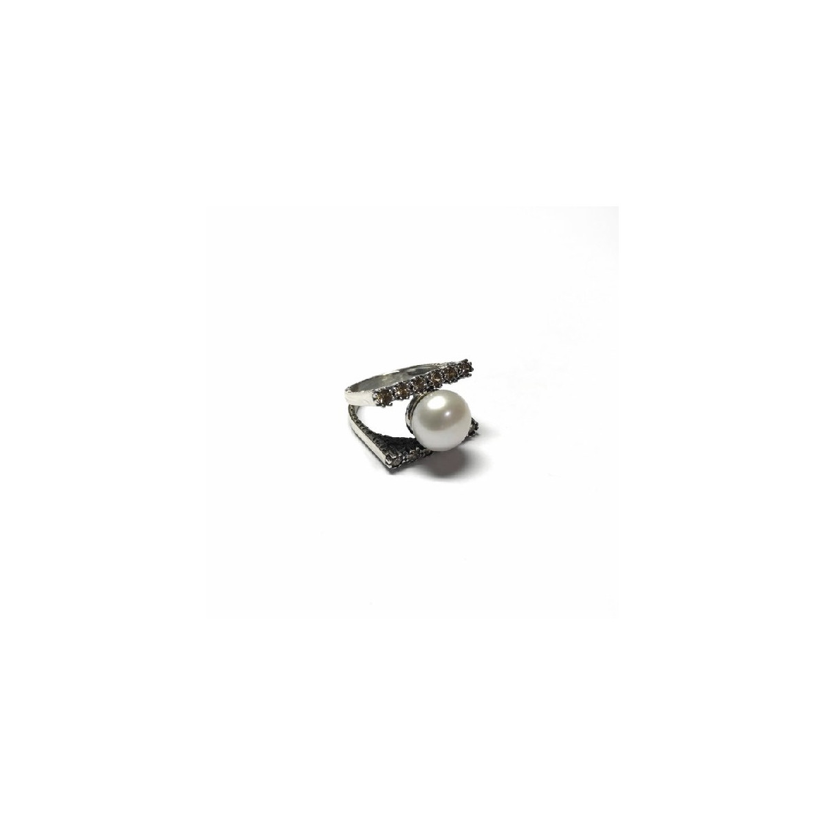 PEARL TOP SILVER RING - AN5803PC