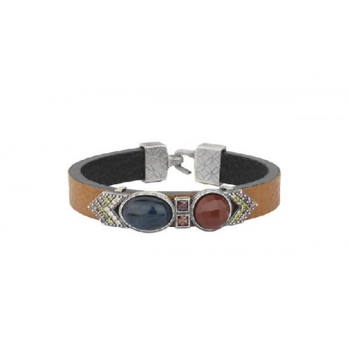 CAMEL LEATHER SUNFIELD BRACELET - PU061241