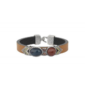 CAMEL LEATHER SUNFIELD BRACELET - PU061241