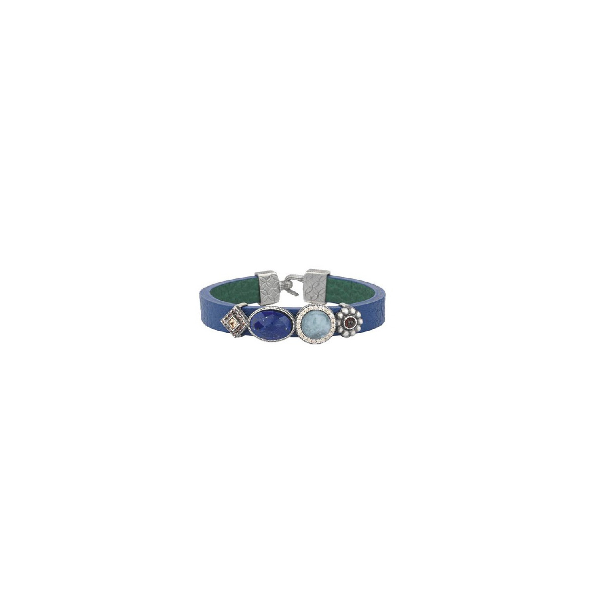 PULSERA SUNFIELD CUERO AZUL - PU061247