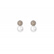 SILVER AND PEARL SUNFIELD EARRINGS - PE060643