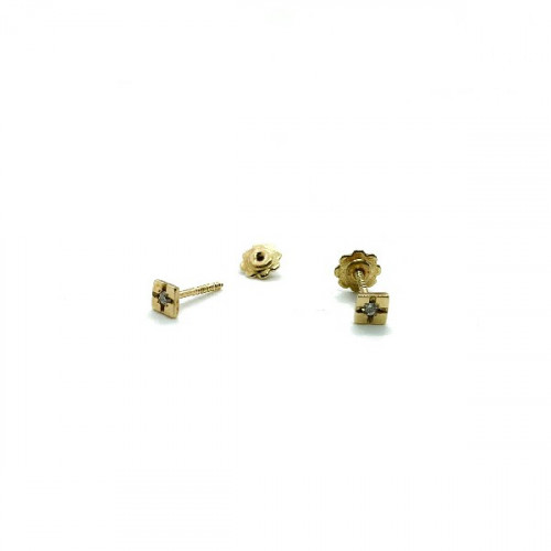 SQUARE CLIMENT 1890 BABY EARRINGS - D-1348R/BR