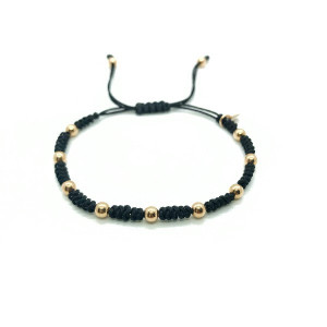 ROSE GOLD BALLS JAIBOR NYLON BRACELET - B9443MP999